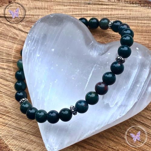 Bloodstone Bracelet With Sterling Silver